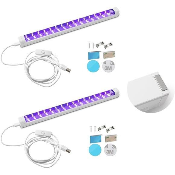 UV Black Light Bar USB DC 10W 1ft LED Blacklight Bar Strip Lights for Bedroom - Picture 1 of 6